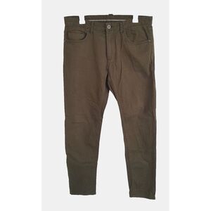 Zara Man pants Mens 33x30 act (T 32) Olive Green‎ Basic Collection tapered leg